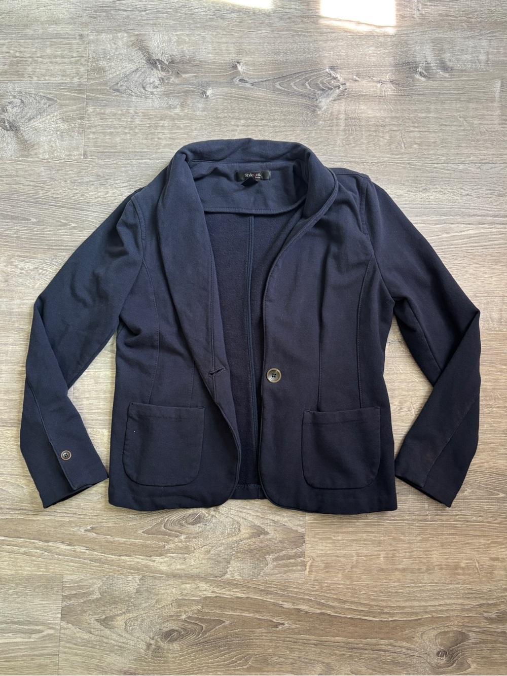 Women's Navy Single-Button Blazer Jacket